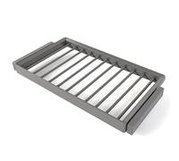 Emuca - Kit of 7-rod trouser holder and adjustable frame Quartz for wardrobes, Soft Close and Full Extension runners, 90cm Module, Titanium Finish