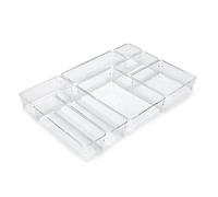 Emuca - Kit of 8 drawer organisers buckets Cube, Plastic, Transparent