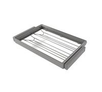 Emuca - Kit of shoe drawer and adjustable frame Quartz for wardrobes, Soft-Close and Full Extension runners, 80 cm Module, Titanium Finish