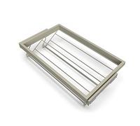 Emuca - Kit of shoe drawer and rack with soft-close slide for closets, adjustable, module 800mm (31,5 inch), Stone grey painted