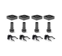 Emuca - Kitchen Cabinet Legs with Square Base, Black Plastic Furniture Feet, Set of 4 Adjustable Feet 100mm High