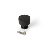 Emuca - Lot de 10 Furniture knobs, Diameter 30mm, Aluminium, Black Painted