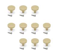 Emuca - Lot de 10 Furniture knobs, Diameter 30mm, Aluminium, Gold