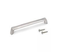 Emuca - Lot of 10 Furniture Handles, L142mm, 128mm Interaxis, Zamak, Satin Finished Nickel