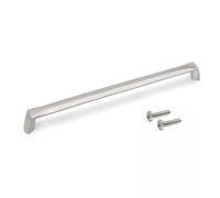 Emuca - Lot of 10 Furniture Handles, L206mm, 192mm Interaxis, Zamak, Satin Finished Nickel