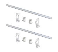 Emuca - Lot of 2 wardrobe bars Jagmet, Ø1,06x32 inch (Ø27x815 mm), White painted, Steel