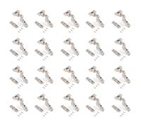 Emuca - Lot of 20 X91 Inset Hinges with Soft Closing and Screw-on Staright Plates, Height 1, Steel, Nickel Plated