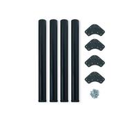 Emuca Lot Of 4 Table Legs, Diameter 60mm, H 710mm, Steel, Black Painted