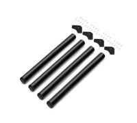 Emuca - Adjustable table legs Ø60x830mm, set of 4 steel table legs, height adjustment 830-850mm, Black