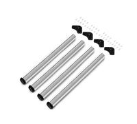 Emuca - Adjustable table legs Ø60x830mm (Ø2,3x32,6 inch), set of 4 steel table legs, height adjustment 830-850mm (32,6-33,4 inch), chromed