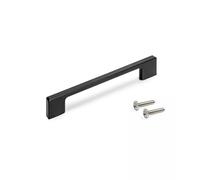 Emuca - Lot of 5 Furniture Handles, L192mm, 160mm Interaxis, Zamak, Black Painted