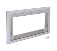 Emuca - Microwave framework for embedded mounting satin nichel 60x40cm, universal microwave built in frame trim kit in plastic