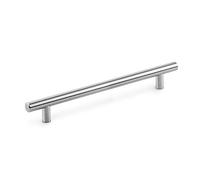 Emuca - Orlando Furniture Handle, 128 mm (5 inch) Interaxis, L178mm (7 inch), Satin Finished Nickel, Steel, 10 ut