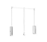 Emuca - Pull down hanging rail for wardrobe, pull down wardrobe rail lift, adjustable width 450-600mm, white colour 7067015