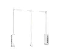 Emuca hanging, pull down wardrobe rail lift, adjustable width 830-1150mm (32,67-45,27 inch), white colour, Steel and plastic