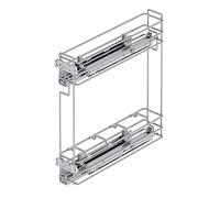 Emuca - Pull-Out Bottle Rack, Sliding Bottle Rack for Kitchen Cabinet, Soft Close, 150 (5,9 inch), Chrome Plated, Steel