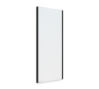 Emuca - Pull-out mirror for inside wardrobe, adjustable interior furniture mirror, 340x1000mm (13,4x39 inch), Textured black painted