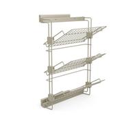 Emuca - Pull-out side shoe rack for closets and walk-in closets Hack, Left, Textured stone color painted, Steel