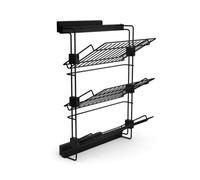 Emuca - Pull-out side shoe rack for closets and walk-in closets Hack, Left, Textured black painted, Steel