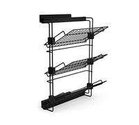 Emuca - Pull-out side shoe rack for closets and walk-in closets Hack, Left, Textured black painted, Steel