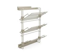 Emuca - Pull-out side shoe rack for closets and walk-in closets Hack, Left, Textured stone color painted, Steel