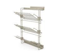 Emuca - Pull-out side shoe rack for closets and walk-in closets Hack, Right, Textured stone color painted, Steel