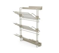 Emuca - Pull-out side shoe rack for closets and walk-in closets Hack, Right, Textured stone color painted, Steel