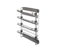 Emuca - Pull-out side shoe rack for closets and walk-in closets Quartz, Left, Steel, Titanium