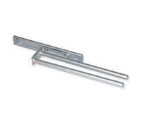 Emuca - Pull-out towel rail with 2 arms, kitchen or bathroom towel rack from matt anodised aluminium, 310mm (12,2 inch) long