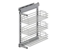 Emuca - Pull-out trolley with soft close, Pull-Out Shelf Kitchen Drawer, 400 (15,7 inch), Chrome plated, Steel