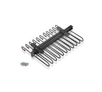 Emuca Pull-Out Trouser Rack, 11 Rods, Full Extraction Guides, Steel, Titanium
