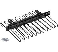 Emuca - Pull-out trouser rack for wardrobe, pull out trouser hanger for 11 pairs of trousers, Black painted, Steel