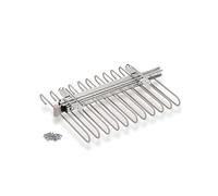 Emuca - Pull-out trouser rack for wardrobe, pull out trouser hanger for 11 pairs of trousers, Textured stone color painted, Steel