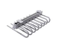 Emuca - Pull out trouser rack for wardrobe, pull out trouser hanger made from steel, right hand assembly, silver grey