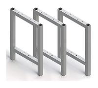 Emuca - Rectangular feet for Locker Room Bench, Batch of 3 Side Legs for Bench Seats, Aluminium, matt Anodized.