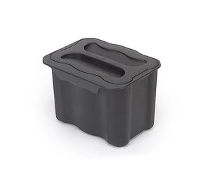 Emuca - Recycle auxiliary recycling container, Recycle small bin of 5L for kitchen, Anthracite grey plastic