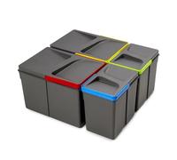 Emuca Recycle 2x12 2x6l Recycling Bin 4 Units Silver