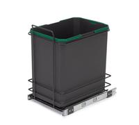 Emuca Recycling Bin For Bottom Fixing And Manual Pull-Out In Kitchen Units, 1X35 Litre, Anthracite Grey Plastic