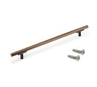 Emuca - Riad Furniture Handle, 192mm Interaxis (7,5 inch), L 232mm (9 inch), Bronzed, Aluminium, 5 un