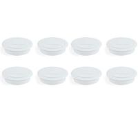 Emuca - Round built-in Ø3,14 inch (Ø80mm) grommets for table/desk/worktop, plastic, white, Set of 4 (Pack of 2)