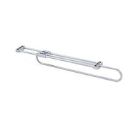 Emuca - Self Pull-out wardrobe rail, 450mm (11,8 inch), Silver painted, Steel and Plastic