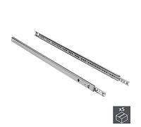 Emuca - Set of 5 pairs (10pcs) of partial extension ball bearing runners/slides 17mm x 182mm (0,66 x 7,16 inch) drawer, Zinc Plated