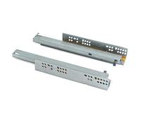 Emuca Set of Concealed Drawer Runners, 400 mm, Total Extraction, Soft Close, Zinc Plated