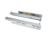 Emuca Set of Concealed Drawer Runners, 450 mm, Total Extraction, Push System, Zinc Plated