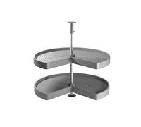 Emuca - Set of swivel trays for kitchen corner unit, 3/4 carousel of Ø710mm (28 inch) for 800mm (31,4 inch) blind corner, grey