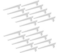 Emuca - Shelf Brackets for Single Slot Wall Rail (Grid Dimension: 50mm), White, 250mm, Set of 20 Pieces