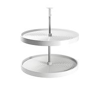 Emuca - Shelvo circular tray set for kitchen furniture, 800mm (31,4 inch), White plastic and Aluminium