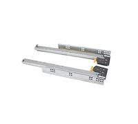 Emuca - Silver Full Extension Runners with Clip and Soft Close, 390, Zinc Plated, Steel