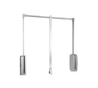 Emuca Sling Pull Down Wardrobe Rail Lift, 600 - 830, Chrome Plated, Steel And Plastic