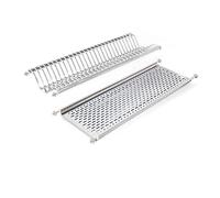 Emuca - Stainless Steel Dish Drying Rack for Standard 80 cm (31,4 inch) Width Kitchen Cabinet, Inner Width Module 735-770 mm